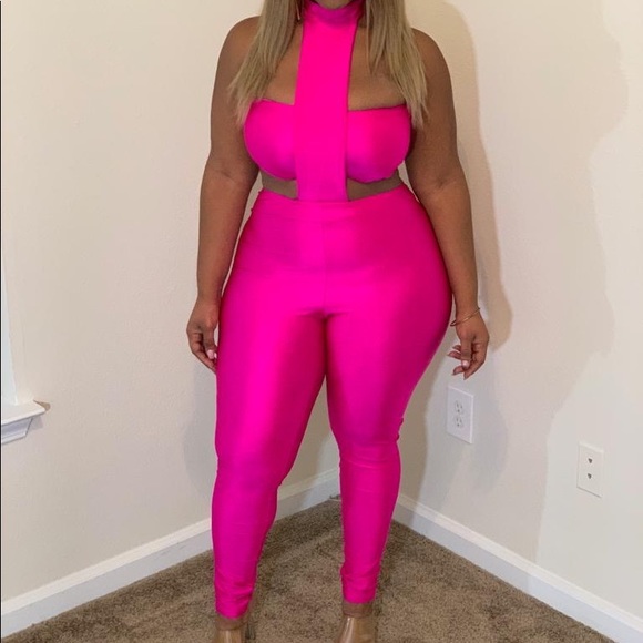 Pink Cut Out Jumpsuit - Picture 2 of 4
